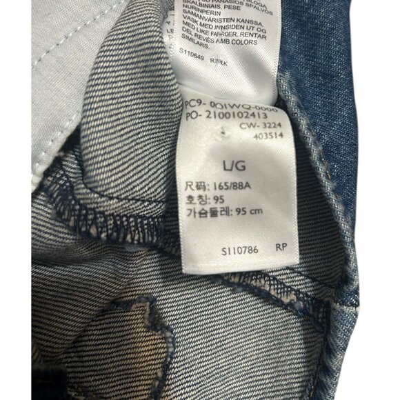 Levi’s Premium Braided Denim Vest L Dark Wash Western Boho Retro Festival - Picture 9 of 10